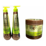 Kit Shampoo+ Acondicionado + Crema Rocco Macadamia Oil 500ml