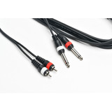 Cable Profesional Rca A 2 Plug Mono Pro Audio 3,6 Mts Negro