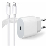 Fonte + Cabo Compatível iPhone SE X Xr 11 12 13pro Usb-c 20w