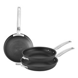 Set De Sartenes Antiadherentes Aluminio Anodizado Cuisinart Color Negro