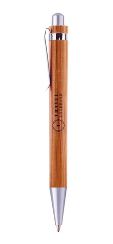 Bolígrafos Bambú Personalizados Logo En Laser 50 Unidades
