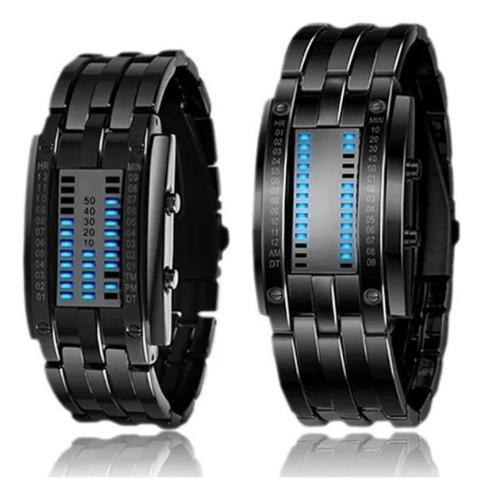 2 Unids Reloj Binario Estilo De Pareja Con Led Impermeable