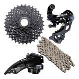 Kit 24v Bike 26 29 Mtb Câmbio 8v Cassete K7 11-32 Corrente 