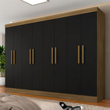 Guarda Roupa Casal Mariah 8 Portas Boreal/preto