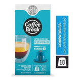 Capsulas Cafe Descafeinado Para Nespresso Coffee Break X10