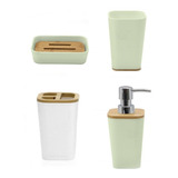 Set Baño Dispenser Jabón Liquido Jabonera Vaso Cepillo Inodo