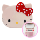 Calculadora Hello Kitty 2 Em 1 Espelho Material Escolar Fofo