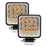 Par Faros Led Mini Luz Y Estrobo Ámbar 16 Leds 48w Tunelight