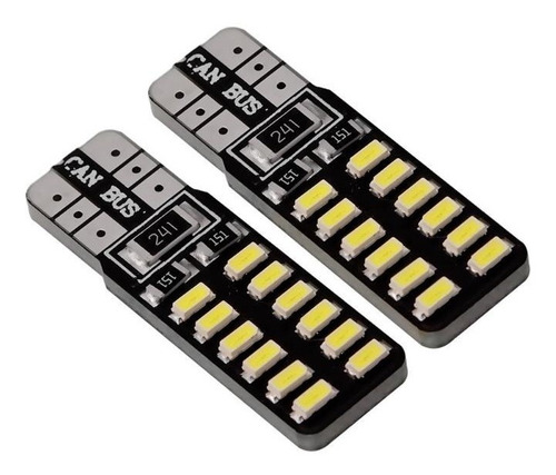 2 Bombillos Led T10 168 194 W5w Canbus De 24 Led Para Cocuyo