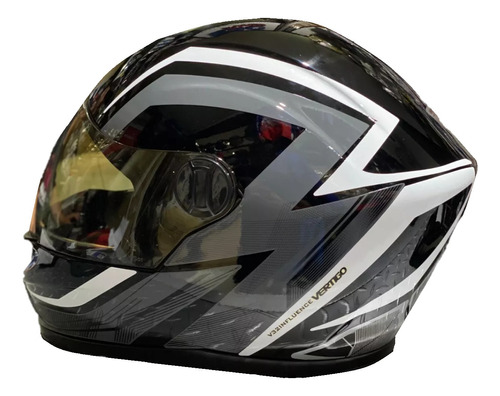 Casco Integral Moto Negro C/ Blanco Vertigo No Hawk No Mac