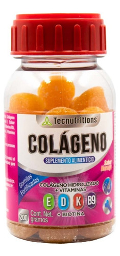 Suplemento Colágeno En Gomitas, Tecnu® Piel Uñas Cabello Sabor Naranja