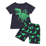 Pijama Transpirable Con Diseño De Dinosaurio For Niños, Rop