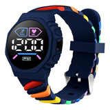 Reloj Digital Deportivo Led Para Niña Niño Arcoíris Silicona