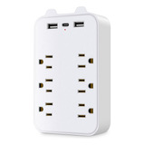 Enchufe Multisocket. 6 Salidas, 2 Usb, 1 Usb-c Para Ho