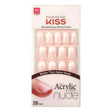 Uñas Adhesivas Kiss Impress Nails - Acrylic French Nude Color Cashmere Liso