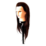 Cabeza De Práctica Maniquí Cabello 20% Natural 42 Cm. Largo