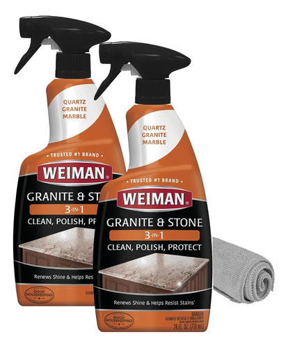 Limpiador De Granito Pulido Y Protección, 3 En 1-2 Weiman 