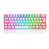 Teclado Redragon Dragonborn K630wp Rgb Sw Blue Branco E Rosa