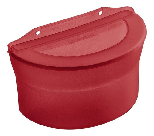 Saleiro Grande De Plastico Parede Ou Bancada Com Tampa Cor Vermelho