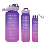 Kit 3 Garrafa De Agua 2l, 800ml, 300ml Coloridas Tres Cores