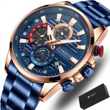 Reloj Curren Hombre Acero Cronógrafo Caballero Elegante Burg