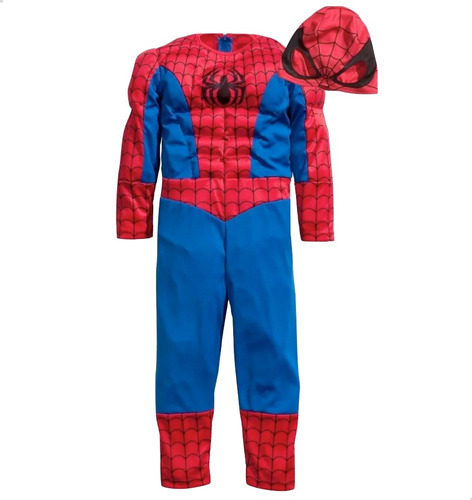 Disfraz Hombre Araña Musculos Mascara Spiderman Aracnido