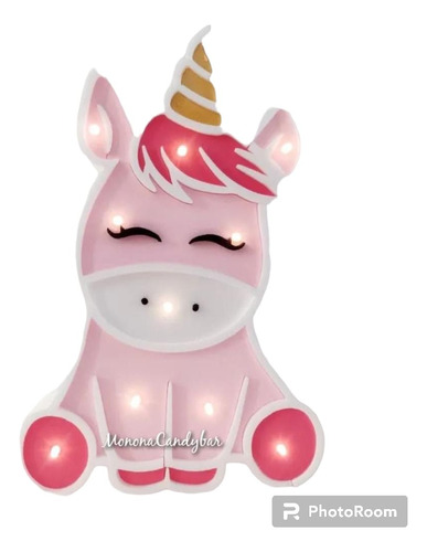 Unicornio Bebe Con Luces Led Luminoso Candybar Velador