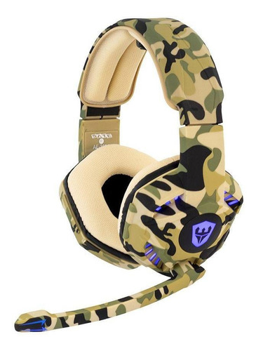 Fone De Ouvido Headset Gamer Sate Camuflado Com Luz Ae-368c