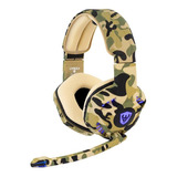 Fone De Ouvido Headset Gamer Sate Camuflado Com Luz Ae-368c