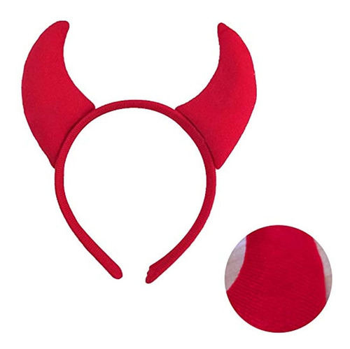 Diadema, Diseño De Cuernos De Diablo, Color Rojo