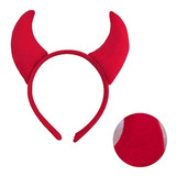 Diadema, Diseño De Cuernos De Diablo, Color Rojo