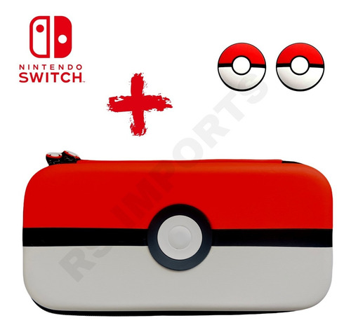 Case Capa Bolsa Nintendo Switch Oled Pokemon + 2 Grips