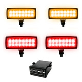 Estrobo Led Farol 12v Vermelho Laranja Carro Moto Van Baú