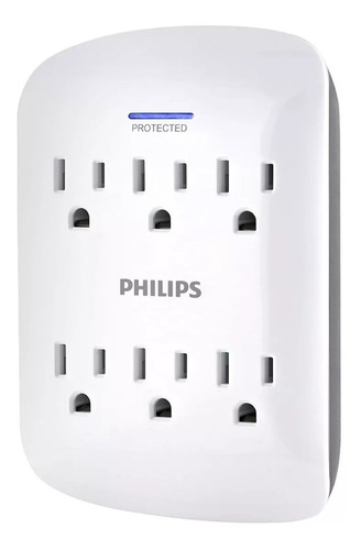Multicontacto Philips Protector Sobretension 6 Enchufes