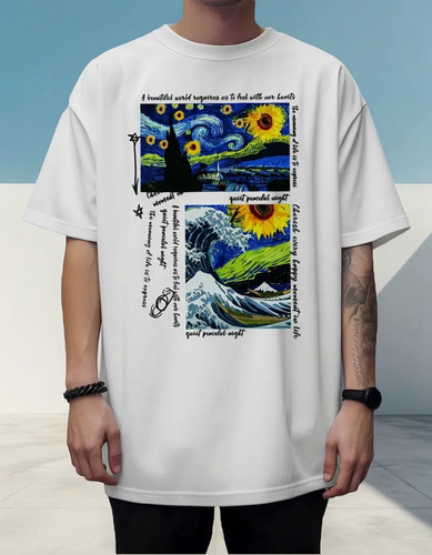 Camiseta Premium Camisa Manga Curta Van Gogh Pintura Oferta