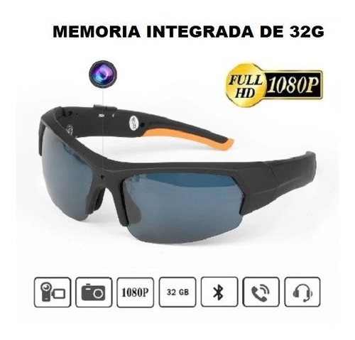 Gafas Espias De Sol 5mp 32gb Camara Y Bluetooth Video Música