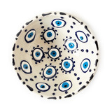 Vasija En Cerámica 8cm Ojo Turco Relieve - Blanca