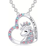 Collar Plata 925 Con Colgante Unicornio Mujer Niña Regalo 