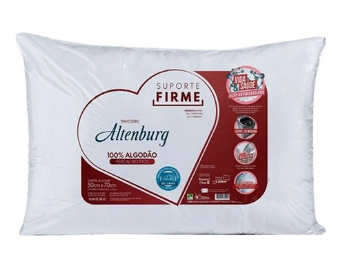 Travesseiro Altenburg Suporte Firme 180 Fios Branco 50x70cm 