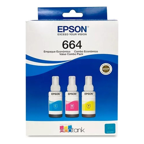 Botella Tinta Pack X 3 Color Epson T664 Original