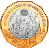 2 Monedas De 20 Pesos 100 Años Menonitas Nuevas En Cápsulas 