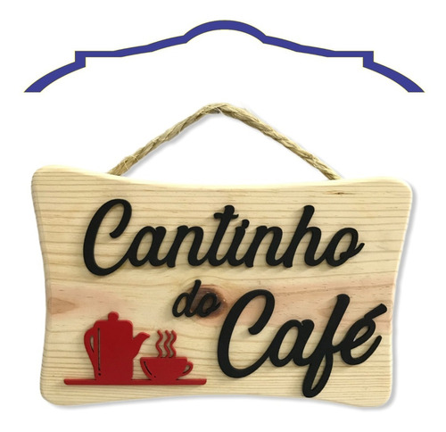 Placa Cantinho Do Cafe Decorativa Madeira Cozinha Mdf Decor