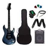 Kit Guitarra Strato Tagima Sixsmartk + Efeito + Amplificador