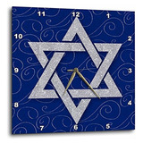 3drose Star Of David Faux Glitter En Azul Y Plata Remolinos 