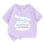 Camiseta De Manga Corta Estampado Digital Cinnamoroll Corona