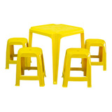 Conjunto De Mesa E Cadeiras De Plástico 1 Mesa E 4 Cadeiras