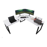 Mesa Em L 150x150 Home Office Estudo Preta Ou Mel