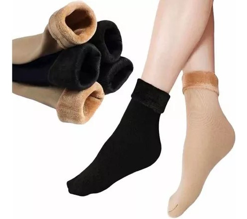 Pack 6 Pares Calcetines Mujer Con Polar Invisible Termicas