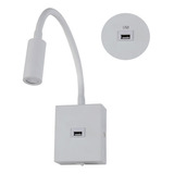 Kit 10 Arandela Cabeceira Leitura Led Branco Usb Interruptor