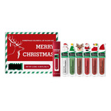 Set De Brillo Labial Navideño De 15 Ml, Paquete De 6 Unidade